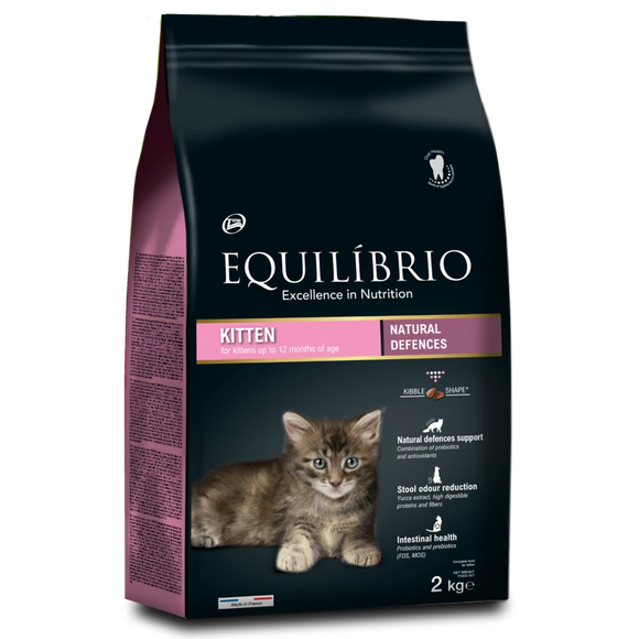 Equilibrio Kitten Dry Food – Natural Defenses Formula, 2kg, Balanced Nutrition