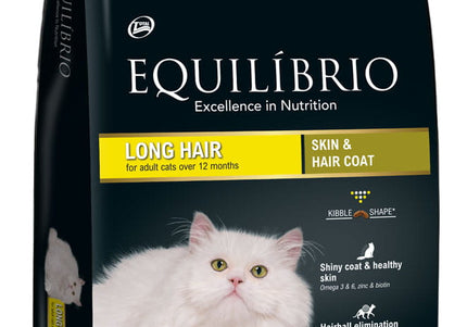 Equilibrio Long Hair Cat Food – Skin and Coat Support Formula, 7.5kg Bag
