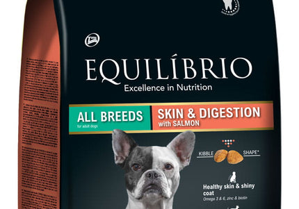 Equilibrio All Breeds Dog Food with Salmon – Sensitive Skin and Digestion Support, 2kg