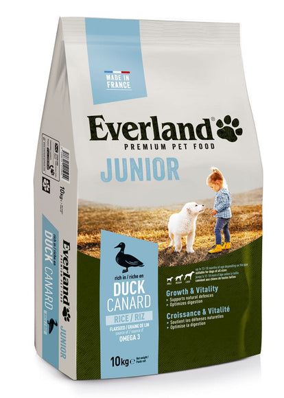 Everland Junior Dog Food with Duck – Nutrient-Rich Puppy Formula, 10kg Bag
