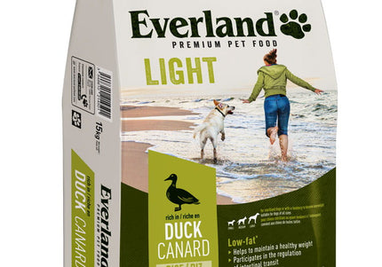 Everland Light Dog Food with Duck – Low-Fat Formula, 15kg Bag for Weight Control