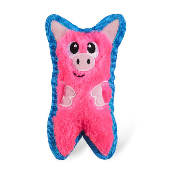 Outward Hound Durablez Pig Squeaky Toy – 16cm Unfilled Pink Plush, Durable Playtime