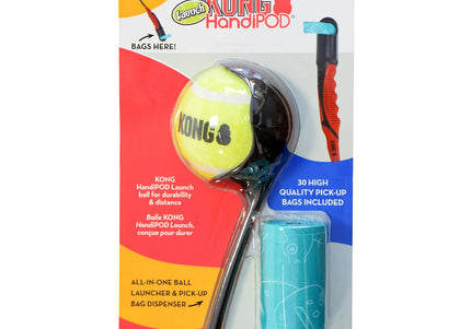 KONG HandiPOD Ball Launcher – Ergonomic Thrower with Integrated Waste Bag Dispenser