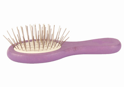 Show Tech Mini Wooden Pin Brush – Small Oval Design with Purple Handle, Gentle Detangling