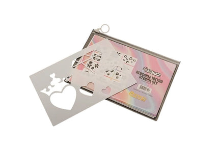 OPAWZ Reusable Tattoo Stencil Set – 12 Durable Mixed-Design Templates for Creative Grooming