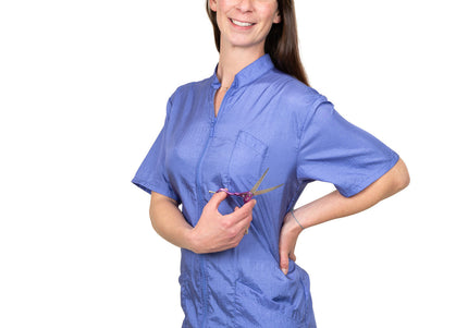 Tikima Lavezzi Grooming Shirt Purple – Short-Sleeved Zippered Sweatshirt with Back Embroidery, Size L