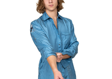 Tikima Ambra Grooming Shirt – Long-Sleeved Blue Sweatshirt, 4XL, Comfortable Fit