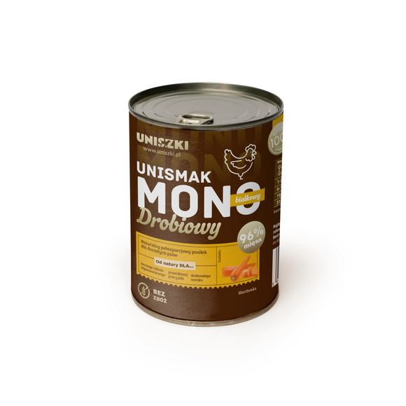 Uniszki UNIsmak Mono Poultry Wet Food – Single Protein, Grain-Free, 400g Can
