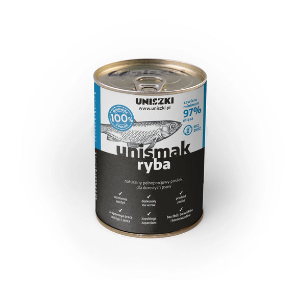 Uniszki UNIsmak Fish Wet Dog Food – 410g, Protein-Rich, Premium Quality Recipe