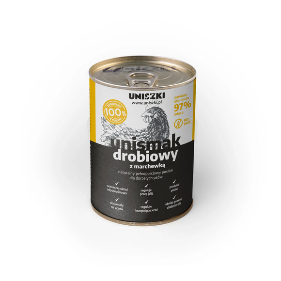 Uniszki UNIsmak Poultry with Carrot Wet Dog Food – 410g, Nutritious and Tasty Formula