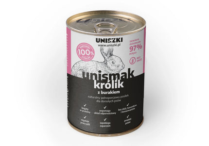 Uniszki UNIsmak Rabbit and Beetroot Wet Dog Food – 410g, Natural Protein-Rich Recipe