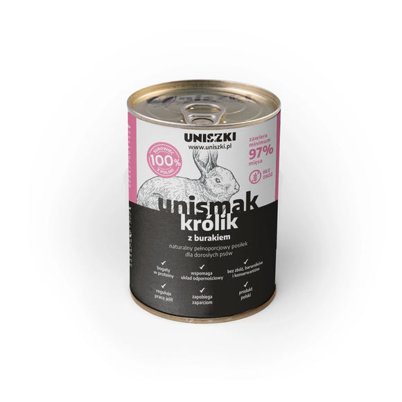 Uniszki UNIsmak Rabbit and Beetroot Wet Dog Food – 410g, Natural Protein-Rich Recipe