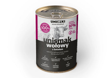 Uniszki UNIsmak Beef with Sweet Potato Wet Food – Grain-Free, 410g Can