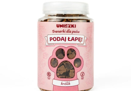 Uniszki Give Me Your Paw Rabbit Dog Treats – Soft Training Bites, 150g Resealable Pack
