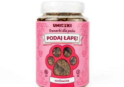 Uniszki Give Me Your Paw Beef Dog Treats – Soft Training Snacks, 150g Resealable Pack