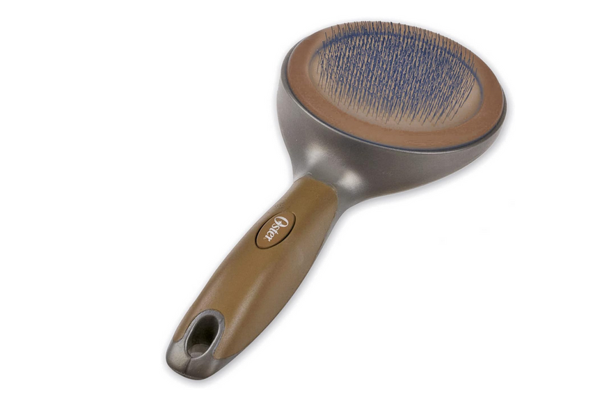 Oster Slicker Brush Small – Compact Round Poodle Brush with Gentle Bristles