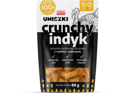 Uniszki Crunchy Turkey Snack with Sage and Nettle – Natural Grain-Free Treat, 80g