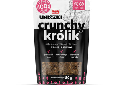 Uniszki Crunchy Rabbit Treats with Mint and Nettle – Natural Snack, 80g Pack