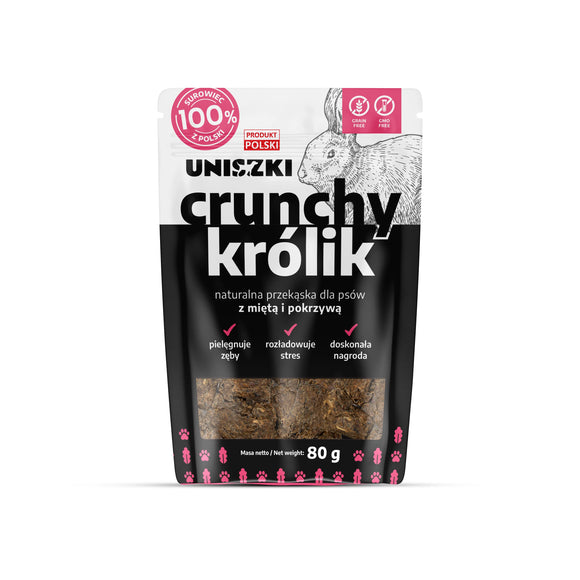 Uniszki Crunchy Rabbit Treats with Mint and Nettle – Natural Snack, 80g Pack