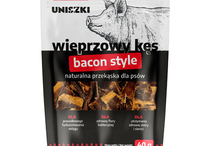 Uniszki Pork Bite Bacon Style – Natural Meaty Snack, 40g, High-Protein Treat