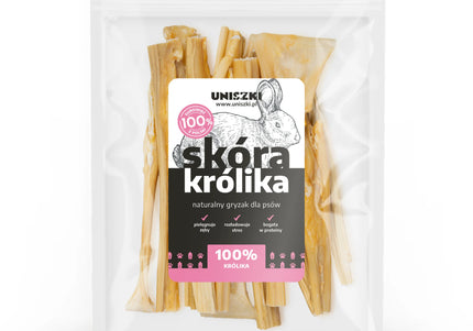 Uniszki Rabbit Skin Chews – Natural Single-Ingredient Treats, 100g Pack