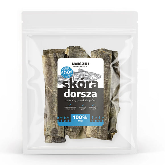 Uniszki Cod Skin Chews – Natural Single-Ingredient Snack, 100g Pack