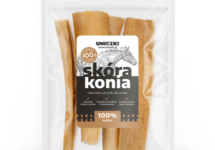 Uniszki Horse Skin Natural Chew – Single-Ingredient, Long-Lasting Treat, 100g