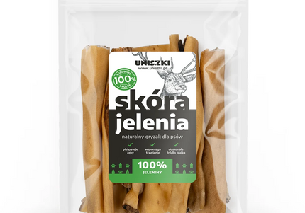 Uniszki Deer Skin Chew – Natural Single-Ingredient Treat, 100g, Long-Lasting Enjoyment