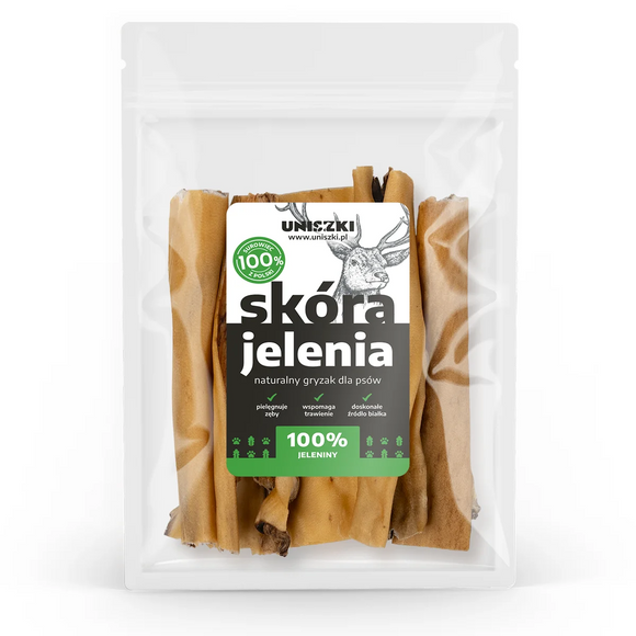 Uniszki Deer Skin Chew – Natural Single-Ingredient Treat, 100g, Long-Lasting Enjoyment