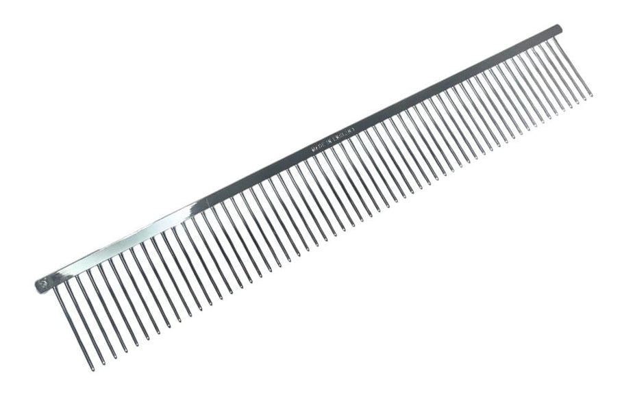 HPP Metal Grooming Comb – 3.2cm Teeth, 25.1cm Total Length, Durable Finish
