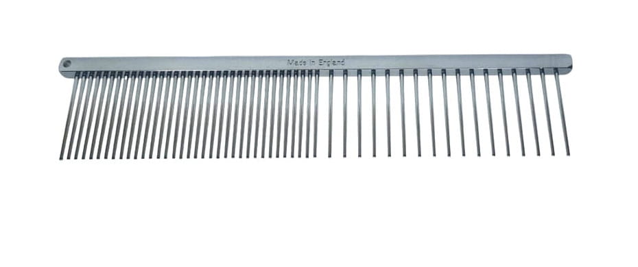 HPP Metal Grooming Comb – Dual Tooth Spacing, 15.3cm Length, Durable Finish