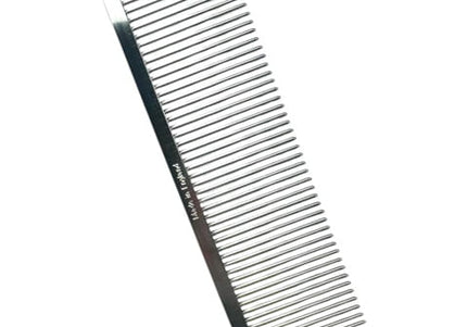 HPP Metal Grooming Comb – Medium Tooth Spacing, 18.6cm, Durable Finish