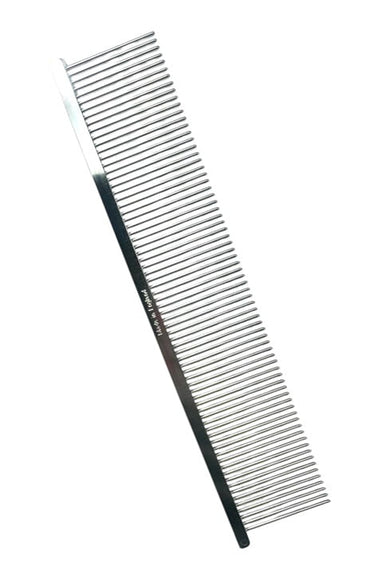 HPP Metal Grooming Comb – Medium Tooth Spacing, 18.6cm, Durable Finish