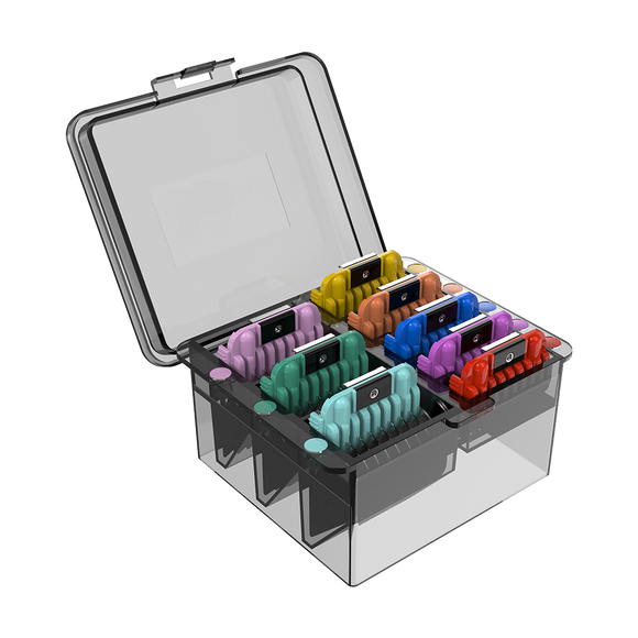 Shernbao Stainless Steel Attachment Comb Set – 8 Sizes with Snap-On Blades and Storage Case