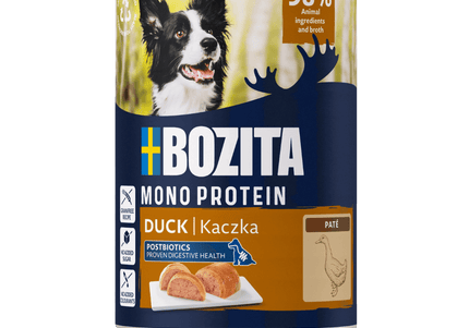 Bozita Mono Protein Pate Duck – Single Protein Wet Food, 400g, Grain-Free Recipe