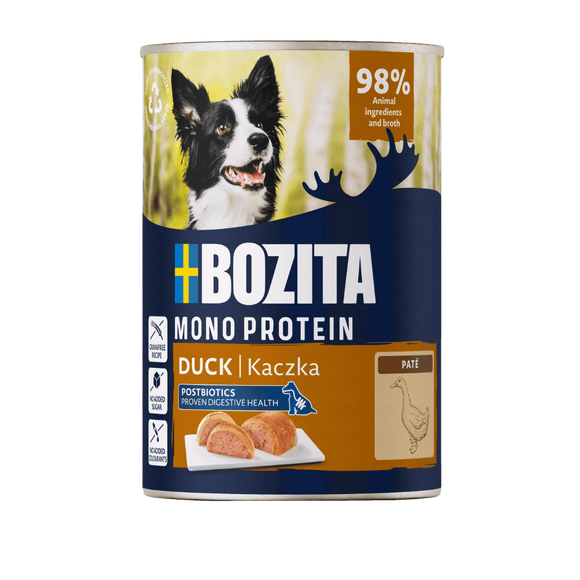 Bozita Mono Protein Pate Duck – Single Protein Wet Food, 400g, Grain-Free Recipe