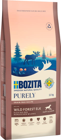 Bozita Purely Puppy & Junior Elk Dry Dog Food – Grain-Free, 11kg, Premium Protein Source