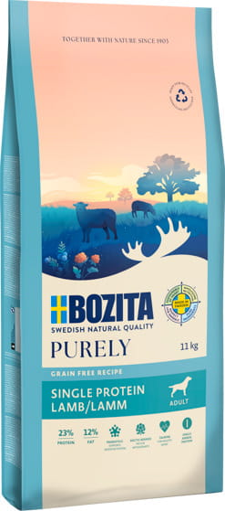 Bozita Purely Adult Lamb Dry Dog Food – Grain-Free Recipe, 11kg, Premium Protein Source