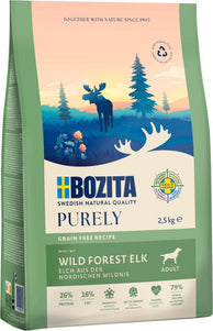 Bozita Purely Adult Elk Dry Dog Food – Grain-Free Recipe with Elk Meat, 2.5kg Bag