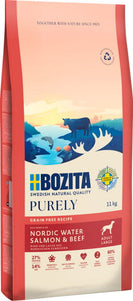 Bozita Purely Adult Large Salmon & Beef Dry Food – Grain-Free, High-Protein Formula, 11kg