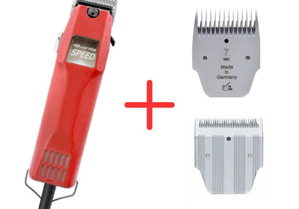 Aesculap Favorita Speed Professional Single-Speed Clipper – 35W Motor, 7mm and 0.1mm Blades Included