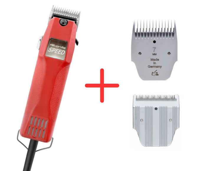Aesculap Favorita Speed Professional Single-Speed Clipper – 35W Motor, 7mm and 0.1mm Blades Included
