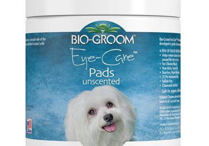 Bio Groom Eye-Care Pads – Gentle Cotton Wipes, 25 Pack, Soothing Eye Area Cleaning