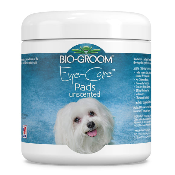 Bio Groom Eye-Care Pads – Gentle Cotton Wipes, 25 Pack, Soothing Eye Area Cleaning