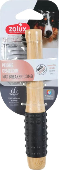 Zolux Dog Salon Mat Breaker – Wooden Dematting Tool with Ergonomic Handle