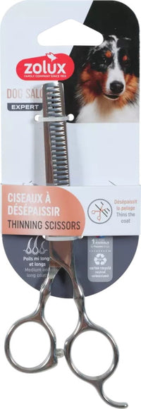 Zolux Dog Salon Thinning Scissors – Single-Sided, 16.8 cm, Precision Grooming Tool