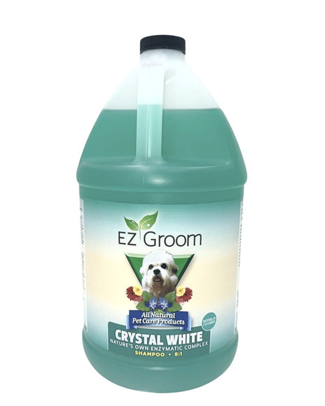 EZ-Groom Crystal White Enzyme Shampoo – Watermelon Cucumber Scent, 3.8L, Enhances White Coats