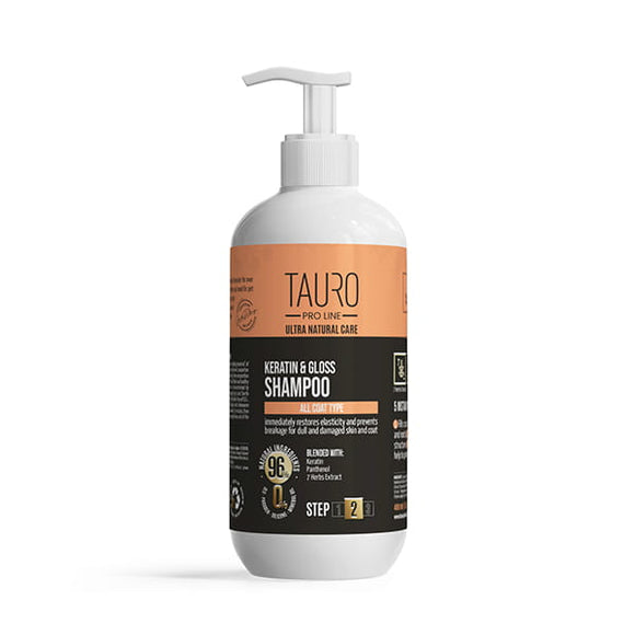 Tauro Pro Line Ultra Natural Care Keratin & Gloss Shampoo – Rebuilding Formula with Keratin, 400ml