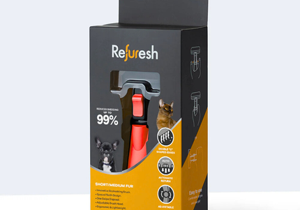 Refuresh Deshedding Brush Short/Medium Fur, Red – Undercoat Removal Tool, Size S