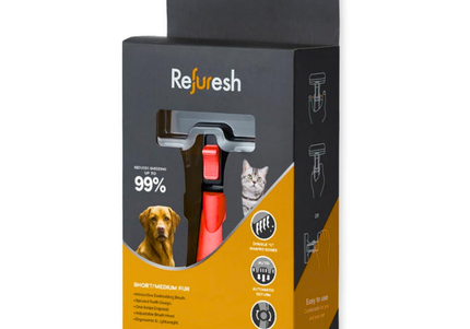 Refuresh Deshedding Brush Red – Medium Size, Short and Medium Fur Undercoat Remover